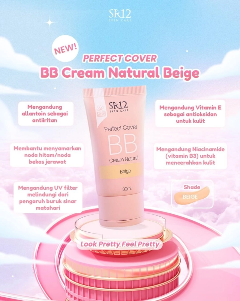 Product image SR12 BB Cream Natural Beige Full Coverage Formula Ringan Hasil Flawless 30 ml Beige