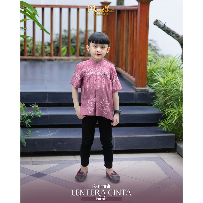 Product image Maetha - Sarimbit Keluarga Family Set Couple Purple Lentera Cinta Series XS8 Koko Anak L.Pendek