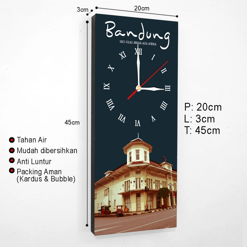 Product image Jam Dinding Unik Bandung Tempo Doeloe-JAM-20 20X45X3 Navy