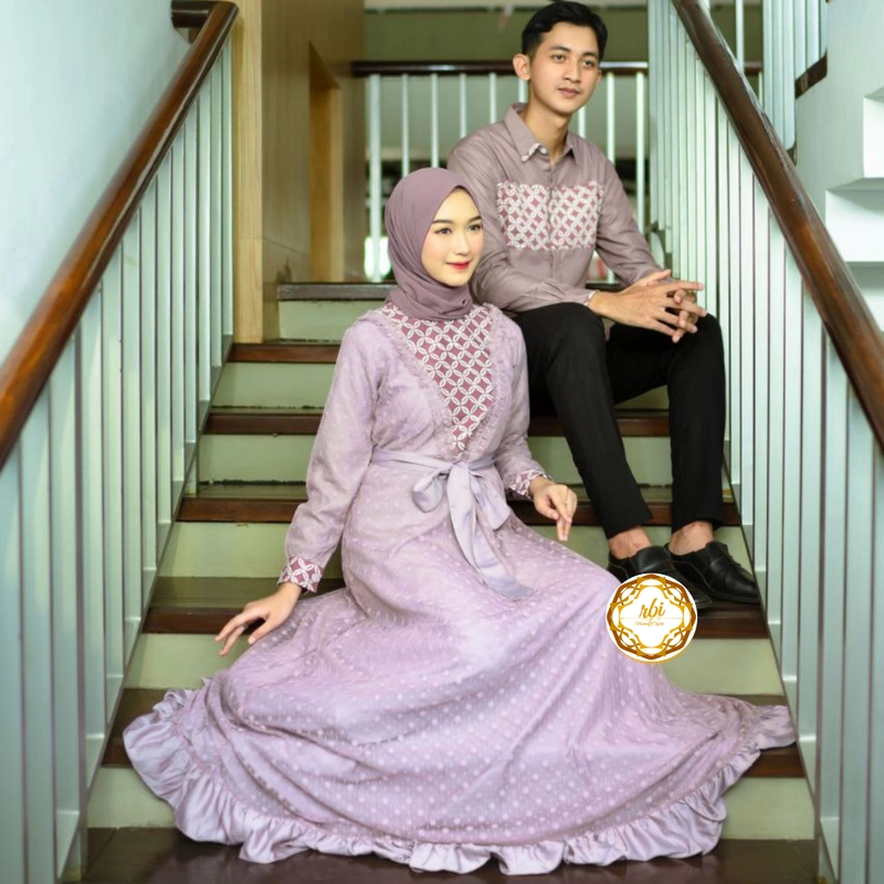 Product image Couple Gamis Ayuma Size S M L XL XXL - Dua Varian Warna Kemeja Saja Size M Lilac