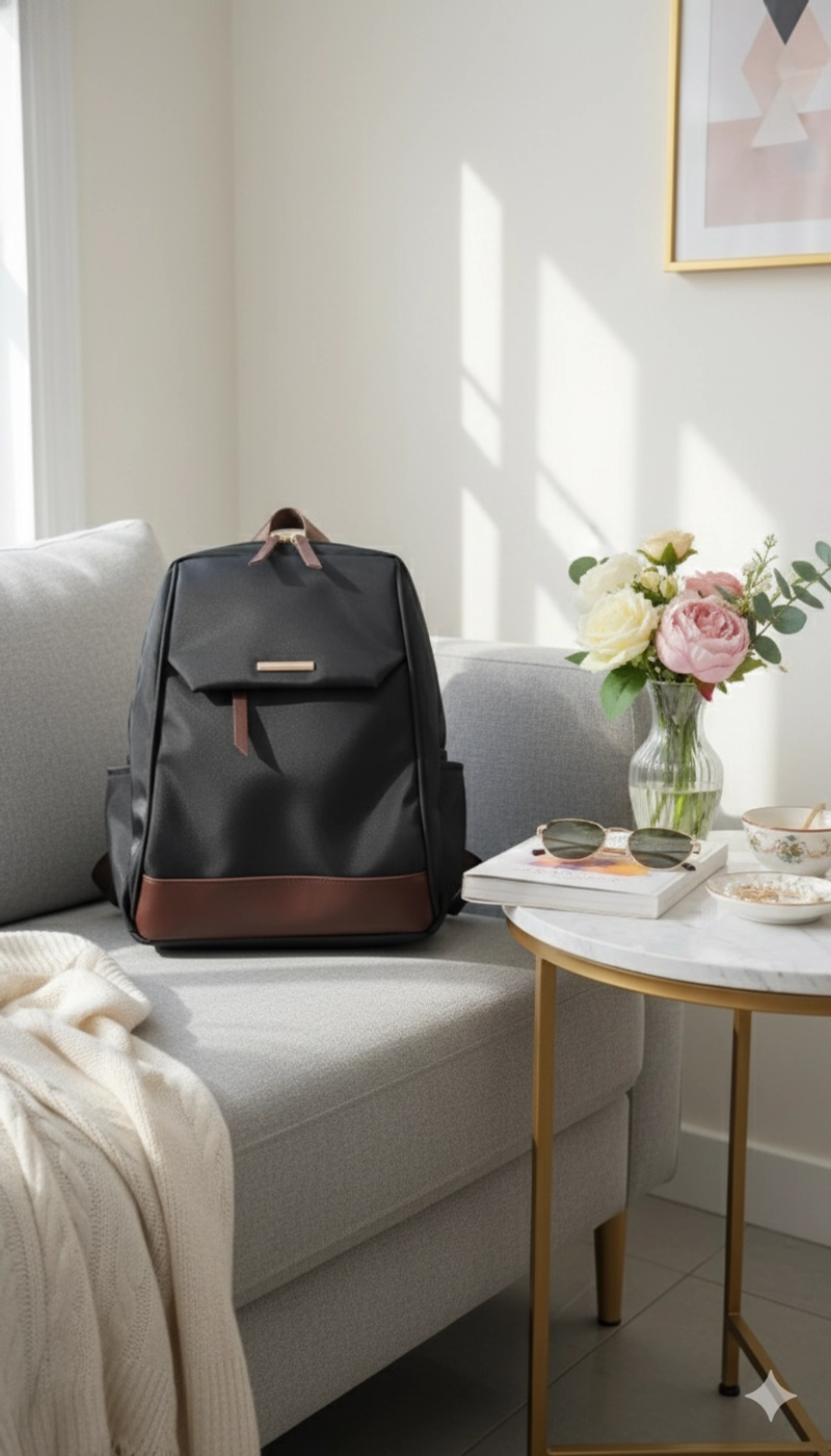 Product image CBL - Ransel MAUDY - Tas Ransel Backpack Wanita Waterproof Bahan Nilon Simple Premium Untuk Formal Atau In Medium Hitam