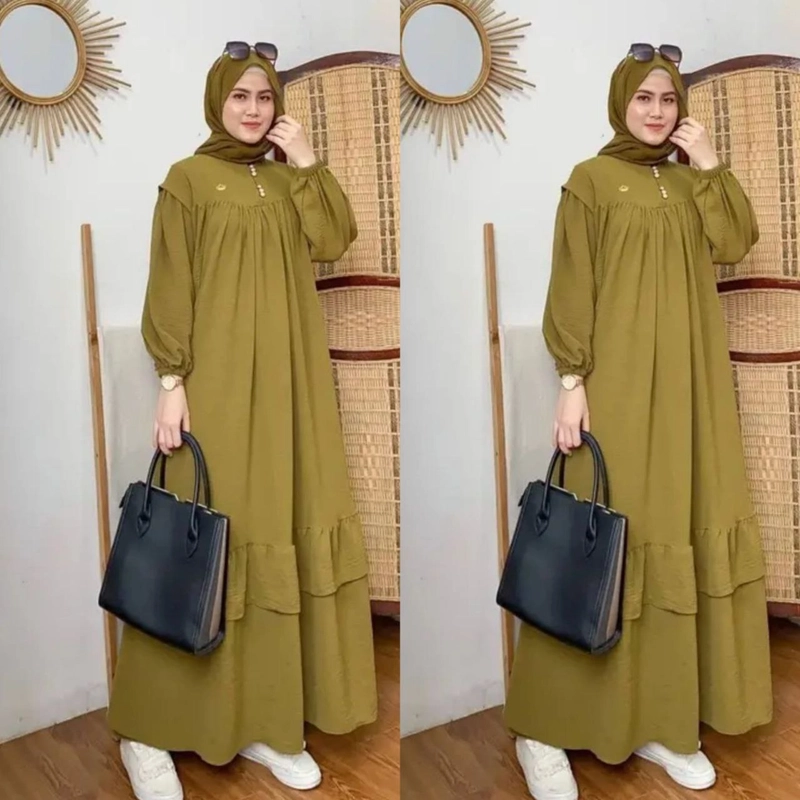 Product image Khisna collection - Gamis wanita dewasa payung bawah Allsize Lime
