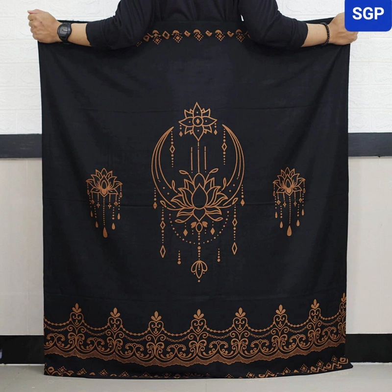 Product image Kois Batik - Sarung batik laki laki goyor baru motif bulan Sarung dewasa sarung bulan hitam