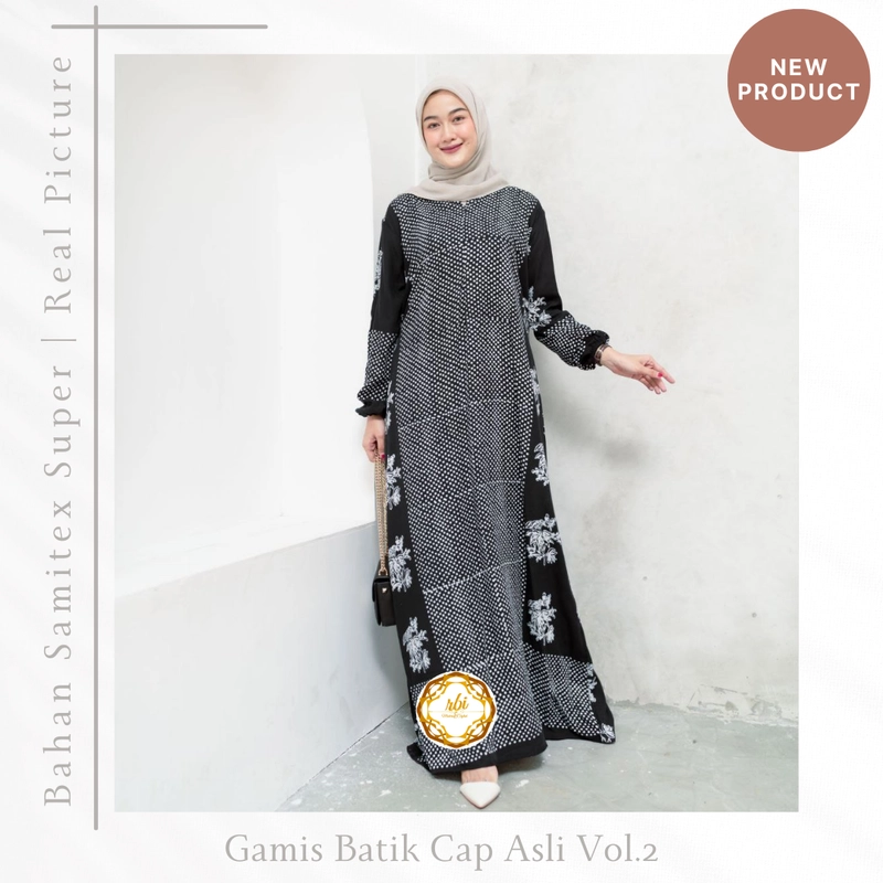 Product image Batik Gamis Cap Asli Vol.2 Bahan Samitex Super ALLSIZE A