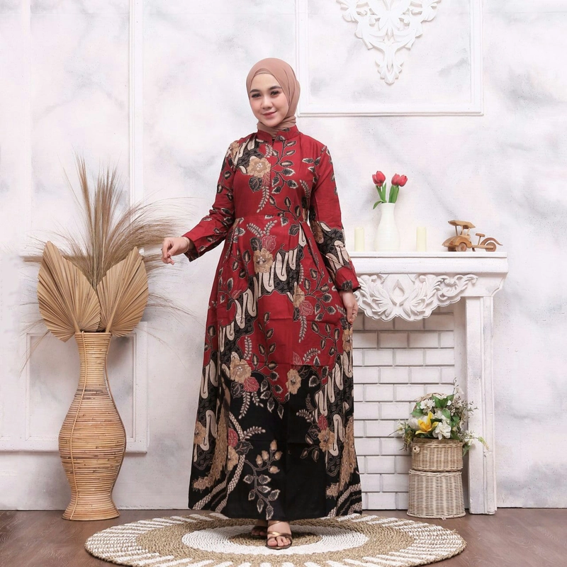 Product image Couple Seragam Batik Sarimbit Keluarga - Boleh Beli Pisah - A2 Hem Anak Cowok No 8 Motif Merak A2