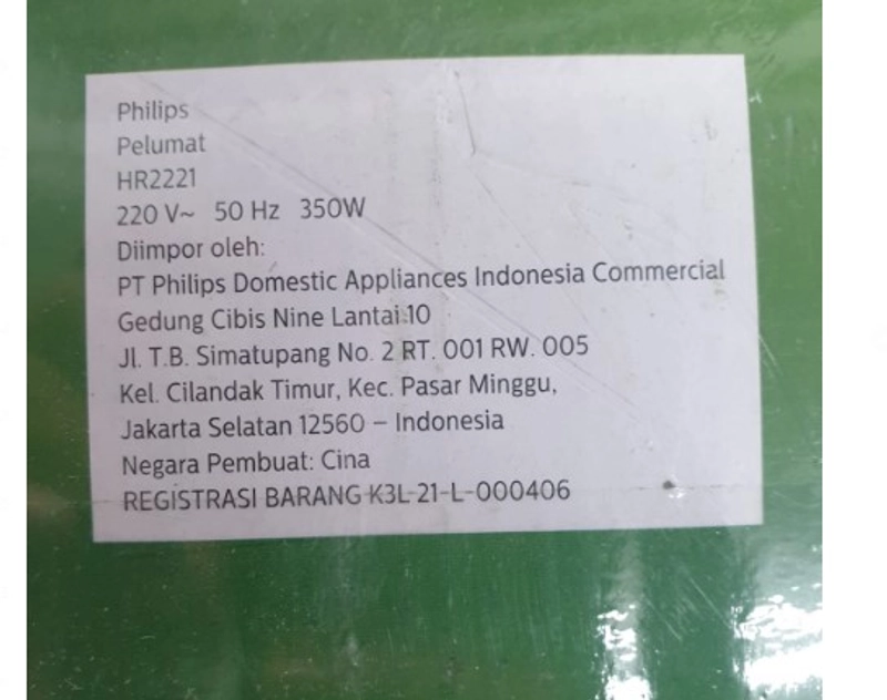 Product image UTAMAMEGA - Philips HR2221 Blender Gelas Plastik Lebih Cepat Menghancurkan Es Batu Type HR2221
