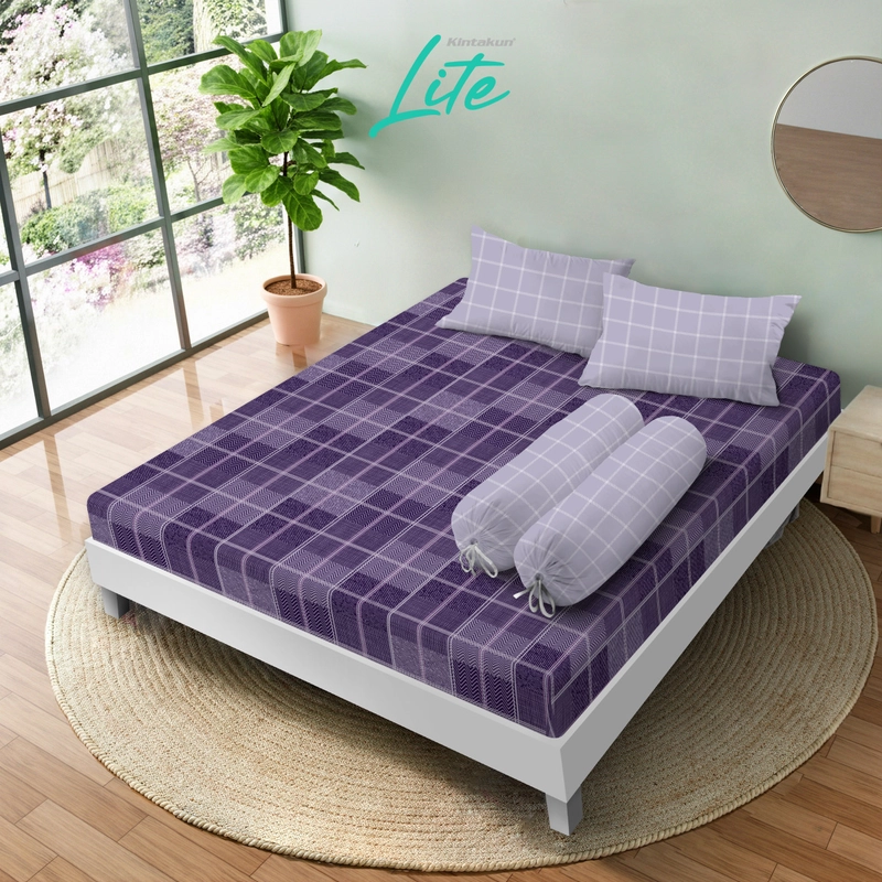 Product image Kintakun - Kintakun LITE Sprei Set 200 x 200 Fitted T30 cm Minimalis Flower Aesthetic Microfiber 200 x 200 Trisha