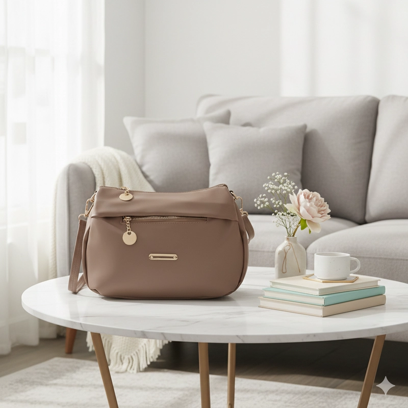 Product image CBL - DAVINA Slingbag - Tas Selempang Wanita Slingbag DAVINA Bahan Nilon Cocoly Waterproof Antiair Tas Wan Medium Mocca