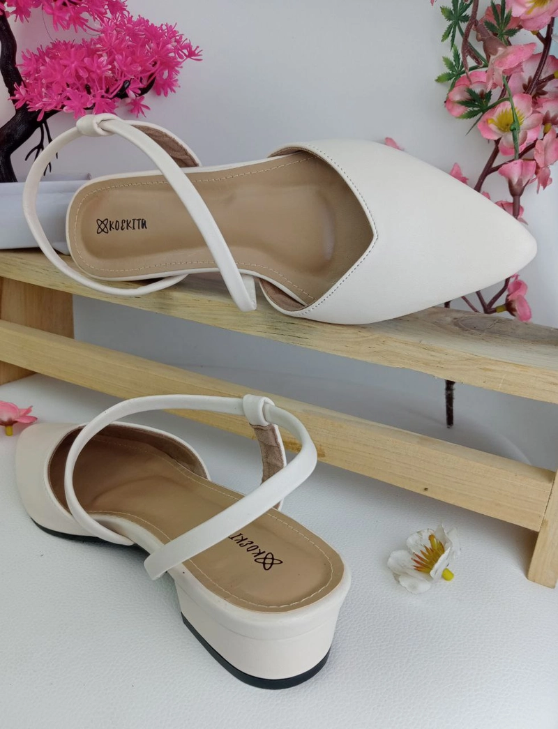 Product image Koekita - Sandal Selop Hels Wanita 3 cm Felysa-01 Cream 36 Cream