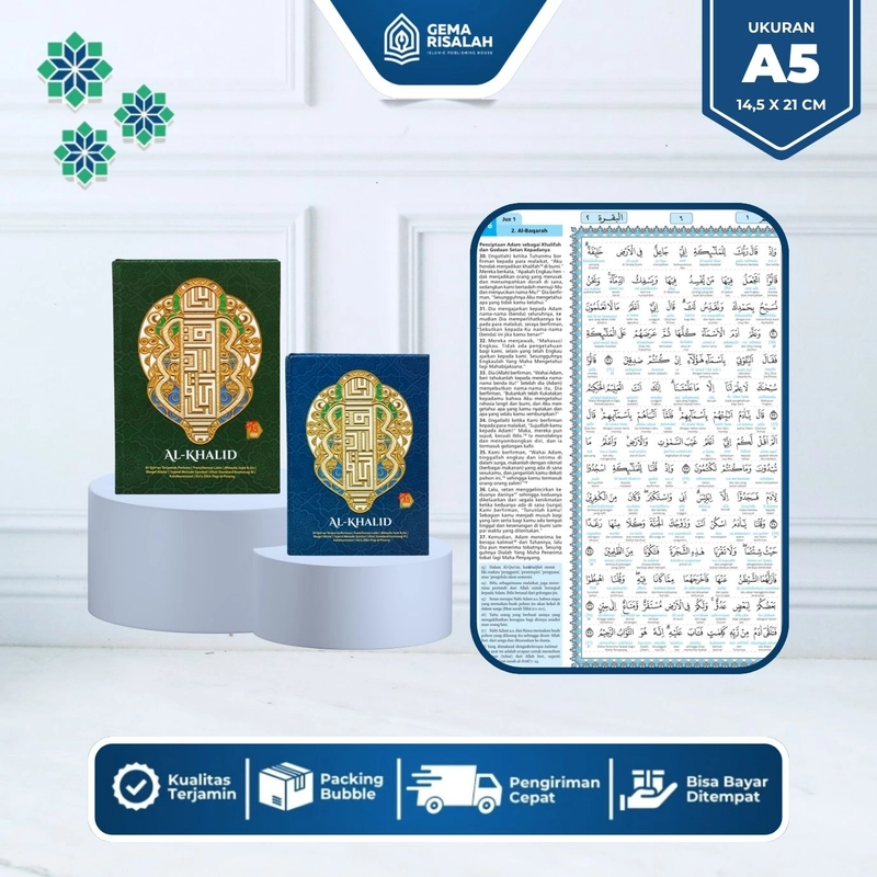 Product image Gema Risalah - Alquran Untuk 100 Harian Gratis Custom Nama & Foto Sisipan Premium Ukuran A5 & A4 Non Terjemah HVS A6 1 Halaman Sisip
