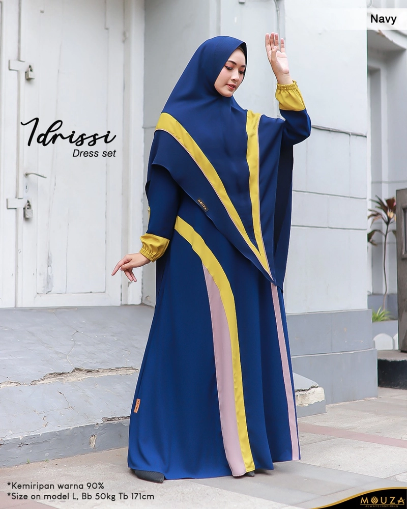 Product image Gamis Set Dengan khimar by Mouza XS NAVY