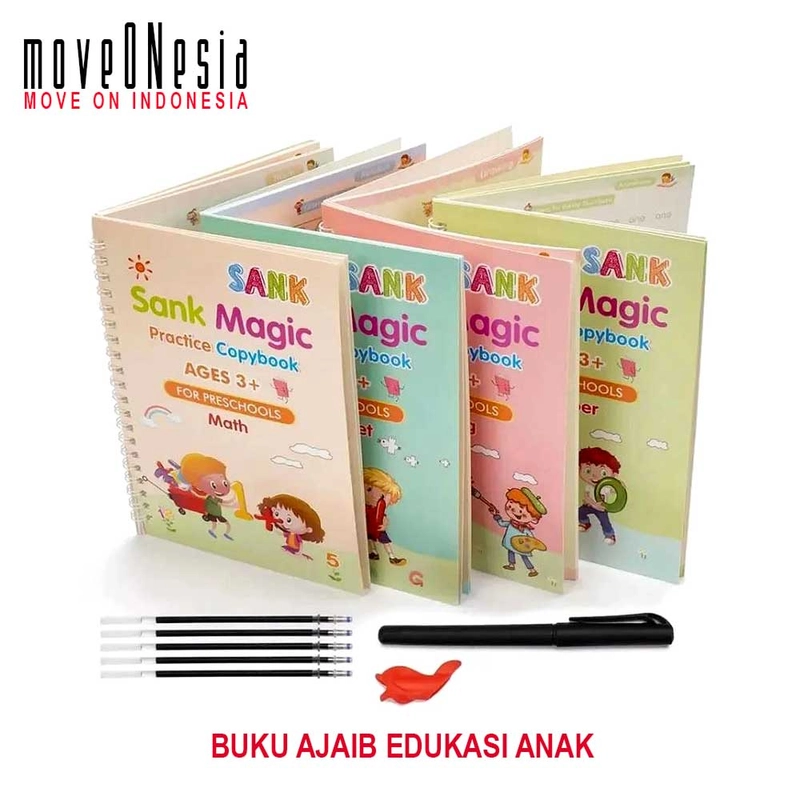Product image Moveonesia - Buku Ajaib Edukasi Anak Belajar Menulis Reusable Sank Magic Practice Writing Book BUKU AJAIAB SANK RANDOM