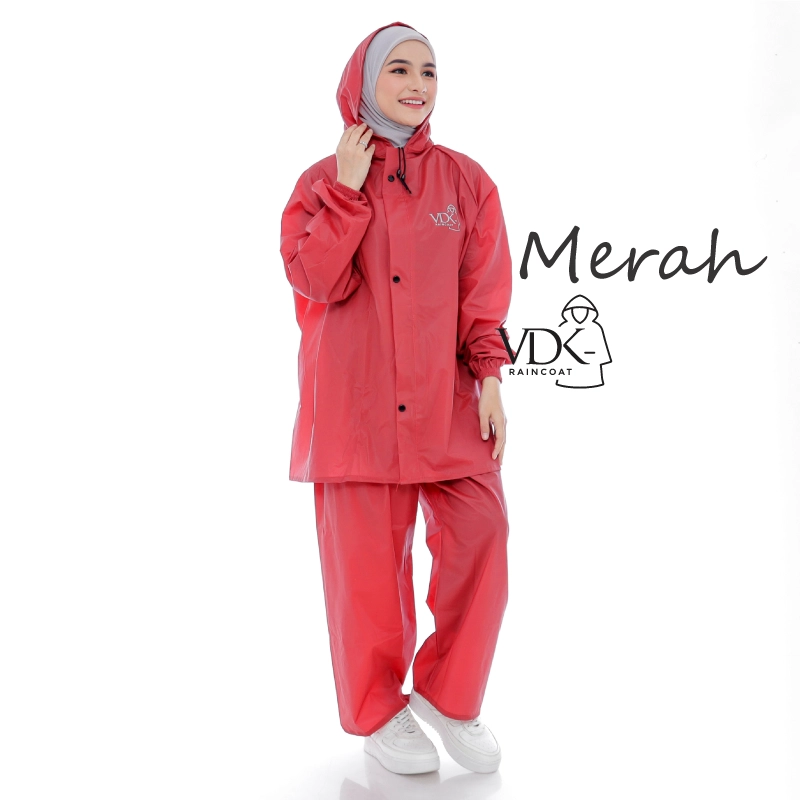Product image JAS HUJAN RAINCOAT Terbaik Pria Wanita BY VDK Anti Rembes Merah L MERAH