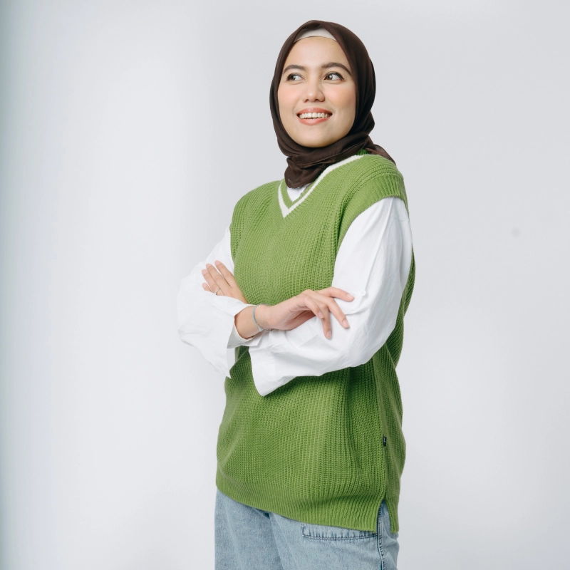 Product image MKY Clothing - ROMPI VEST RAJUT KATUN One size Hijau