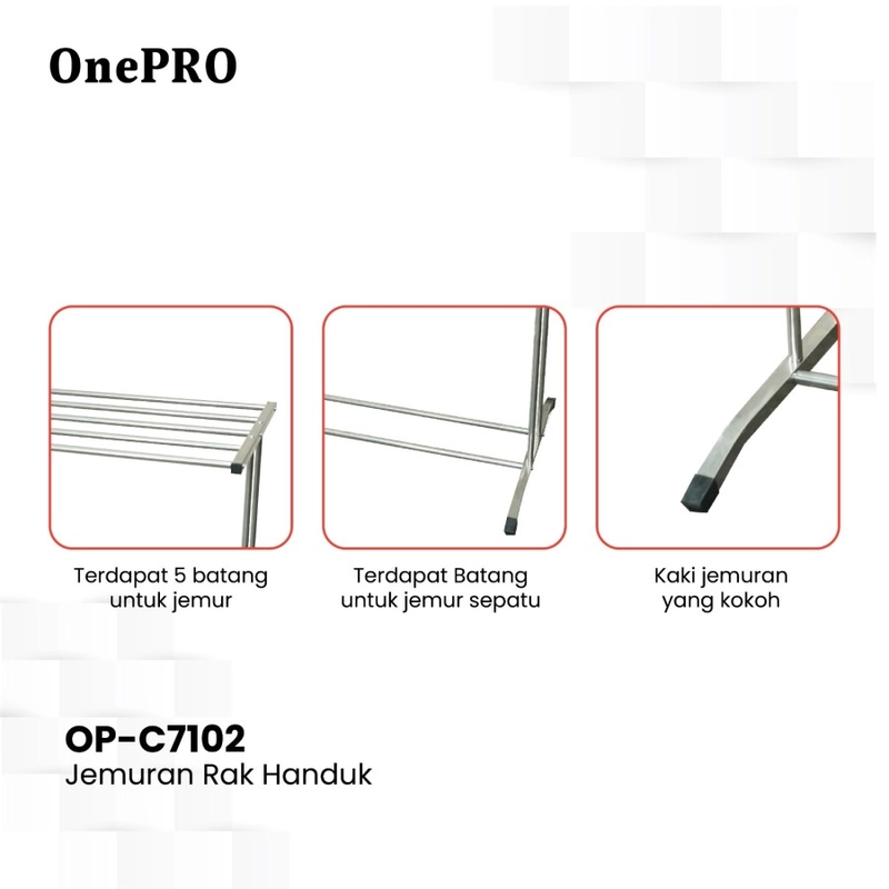 Product image Liveo - Towel Rack Rocky Jemuran Handuk OP-A7102 2000 silver