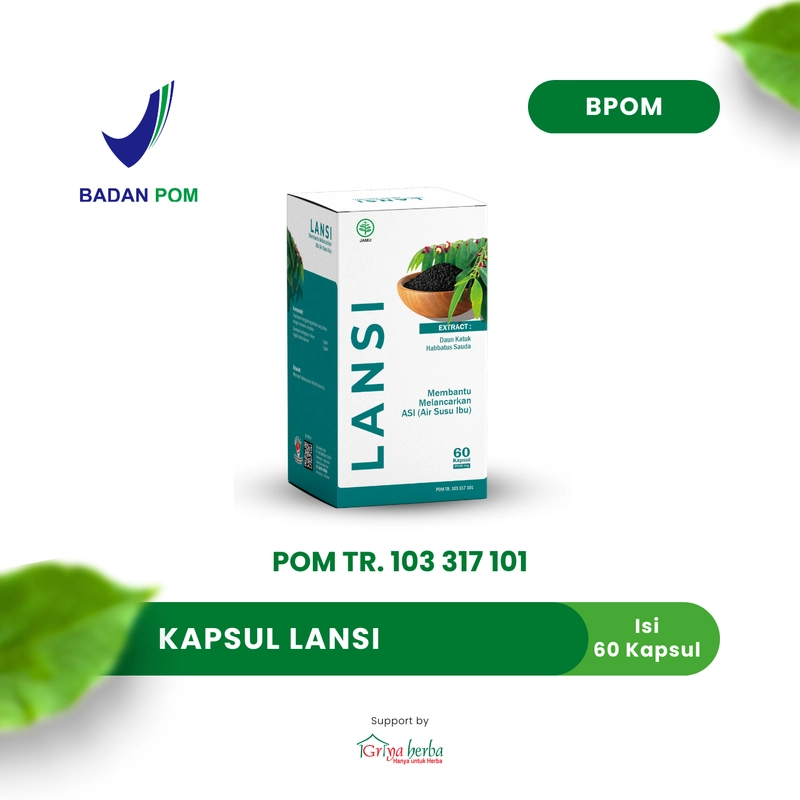 Product image Griya Herba - Lansi Obat Herbal Membantu Melancarkan ASI Booster Halal BPOM 60 Kapsul Original