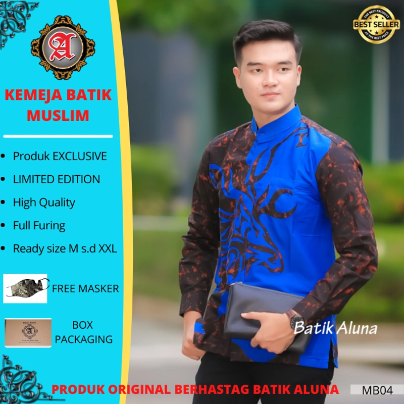 Product image Mb04 Baju koko pria lengan panjang kemeja batik pria lengan panjang premium M KOKO