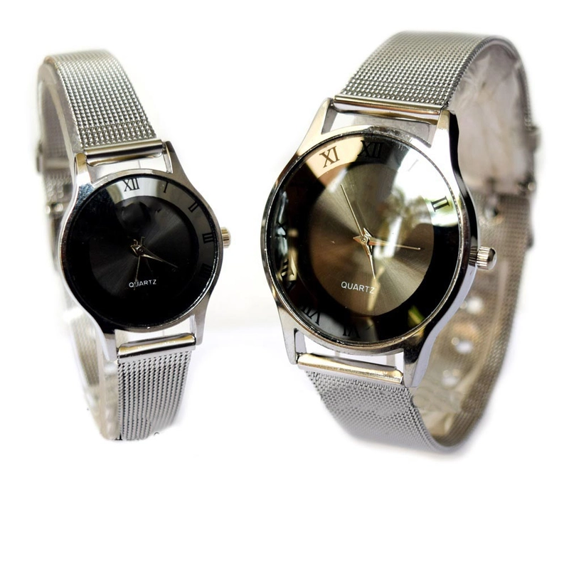 Product image Lanc Fashion - jam tangan Pasangan Stainless Crome Pasir Harga sepasang warna BLACK