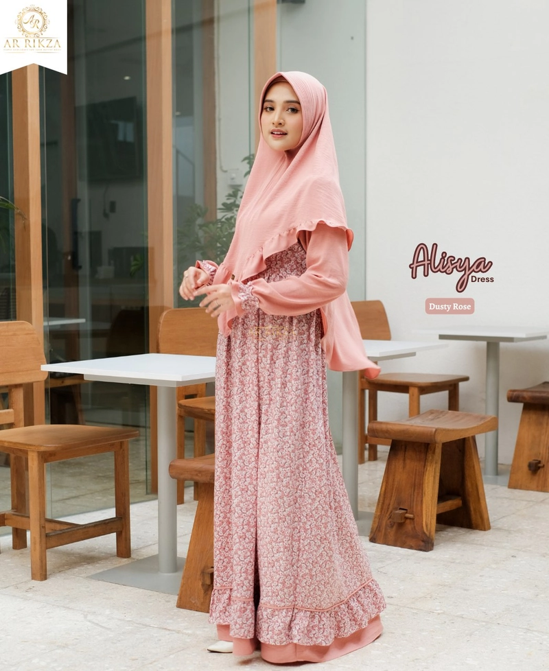 Product image Arrikza - Alisya Dress Gamis Mom Dress Only Dusty Rose S Dusty Rose