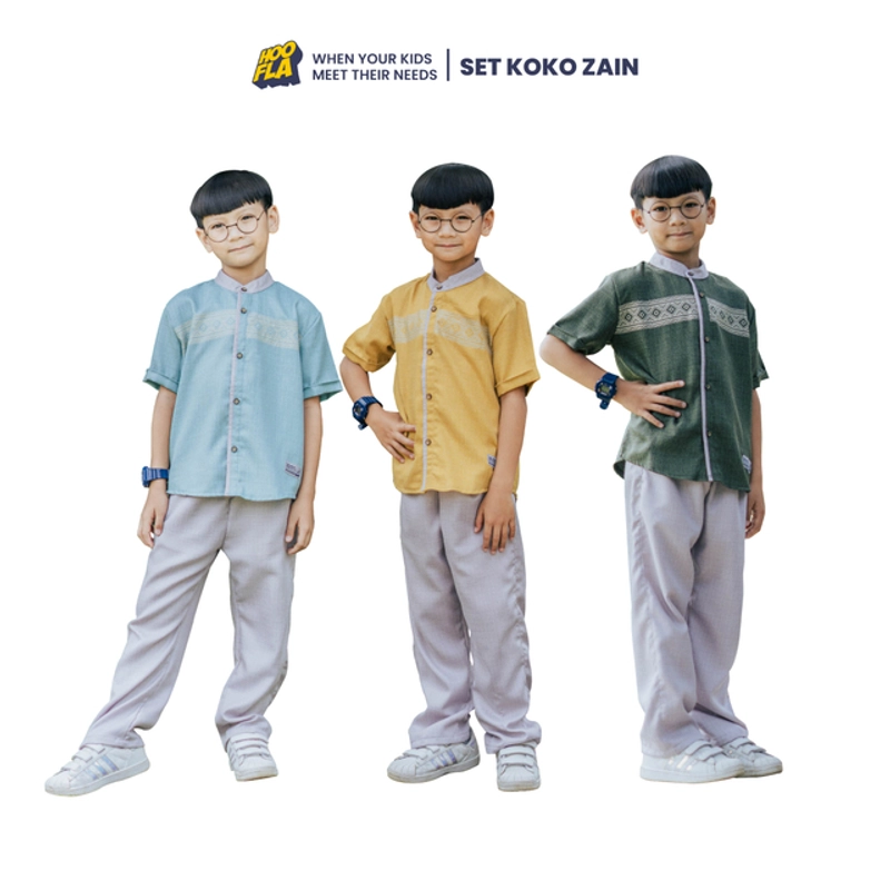 Product image Evermos New Biz Partnership - [SBJ] Zain - Set Koko Celana Anak Laki Laki Muslim Random Random