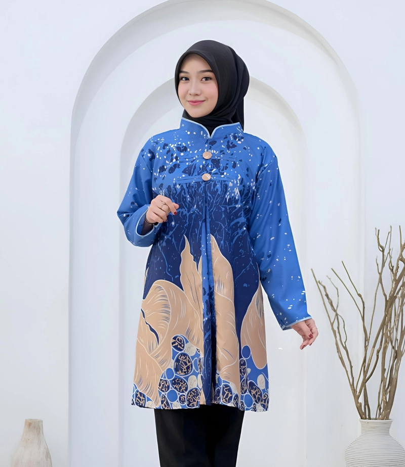 Product image Kois Batik - Atasan Batik Wanita Modern Keren Banget Kekinian Tunik Motif watu M Watu 1