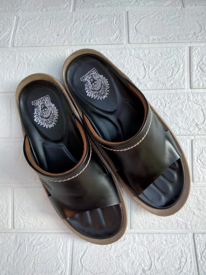 Product image RENINE - ALZ 6002 Black Sandal Kulit Pria Indian Terbaru 39 Black