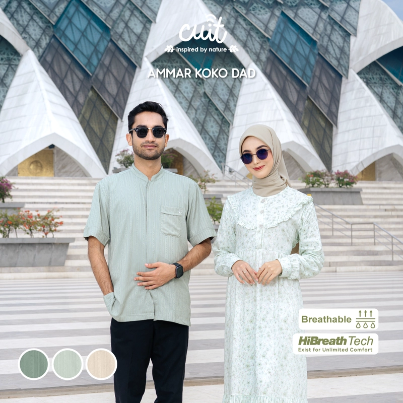 Product image Kintakun Baby - [RAYA SERIES] Cuit Ammar Baju Koko Pria Baju Koko Dad Baju Muslim Pria All Size Deep Pine