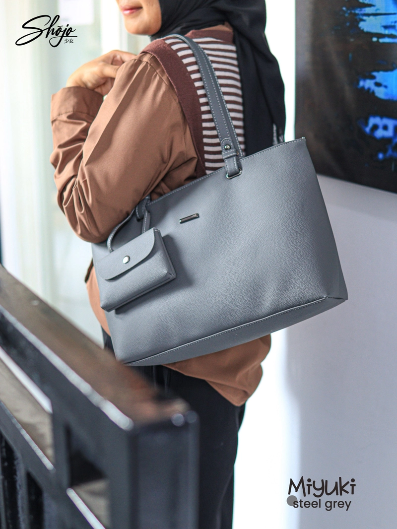 Product image Moonzaya - MIYUKI BAG BY SHOJO TOTE BAG WANITA TAS HOBO WANITA MIYUKI STEEL GREY