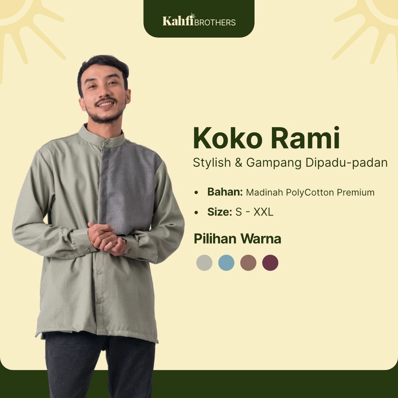 Product image Koko Pria Katun Madinah - RAMI Maroon S all variant