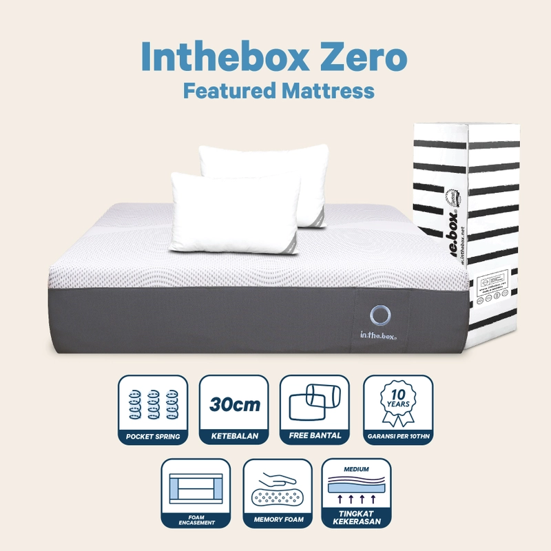 Product image INTHEBOX Zero Kasur Spring Bed - GRATIS Bantal F388ZR-PS2P-160NTR 90x200 cm 1 Pillow
