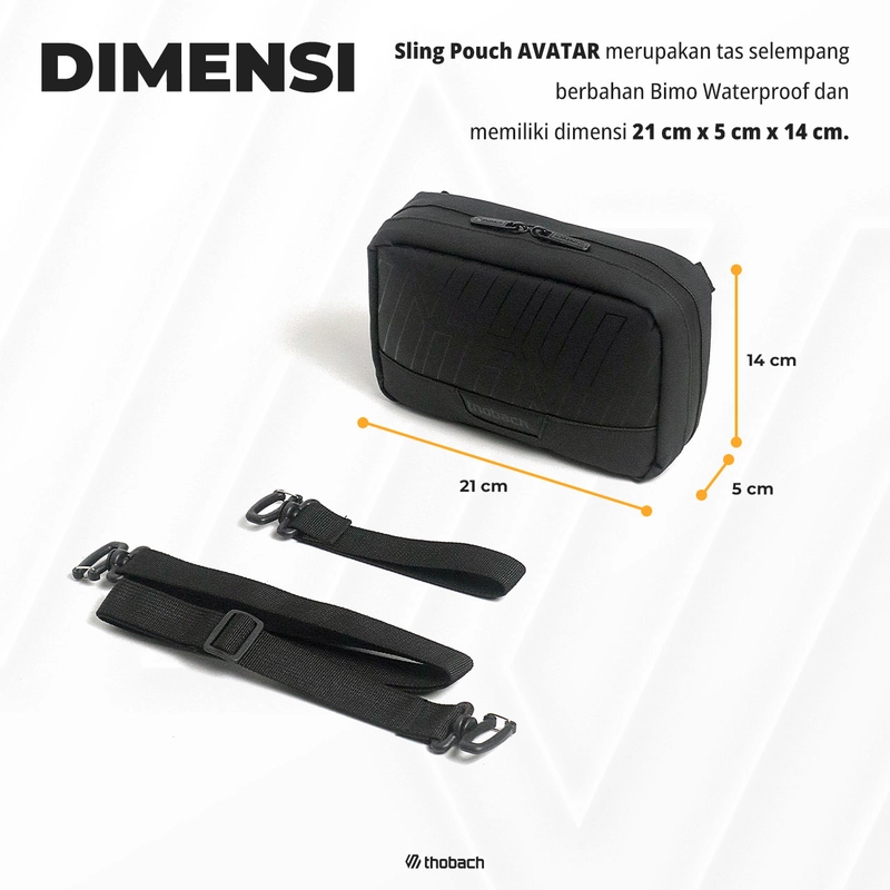 Product image Thobach official - THOBACH - SLING BAG WATERPROOF TAS SELEMPANG AVATAR HAND BAG PRIA MULTIFUNGSI all size black