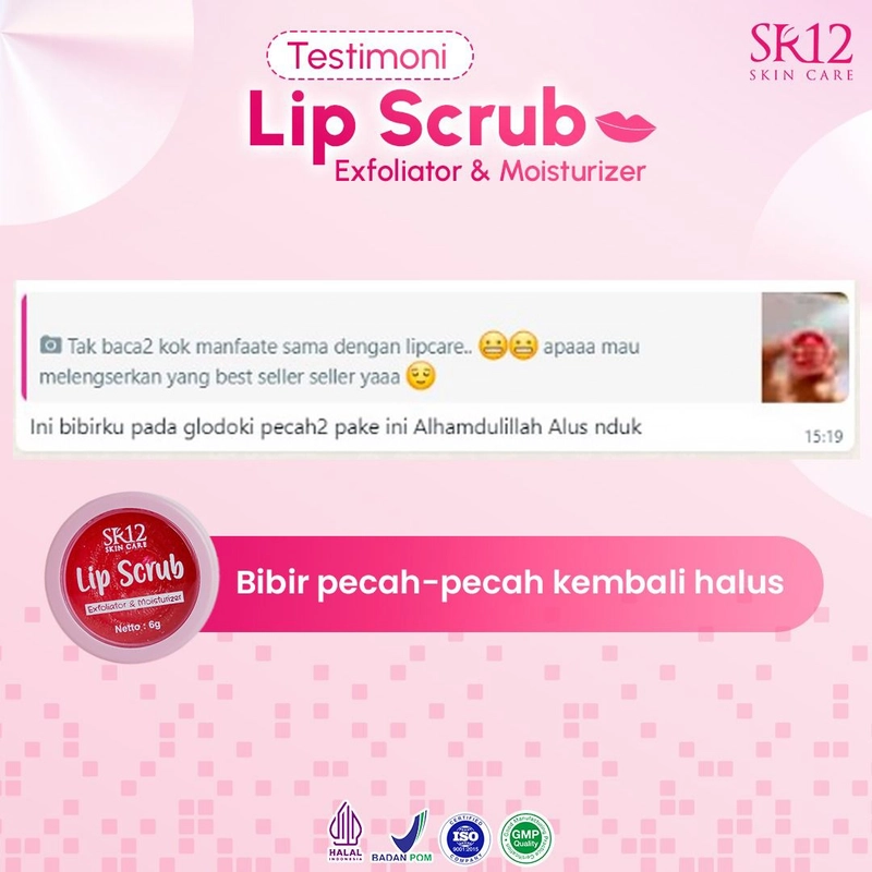 Product image SR12 Lip Scrub Exfoliator & Moisturizer / Scrub Bibir / Melembabkan Bibir / Mencerahkan Bibir 6gr Lip Scrub