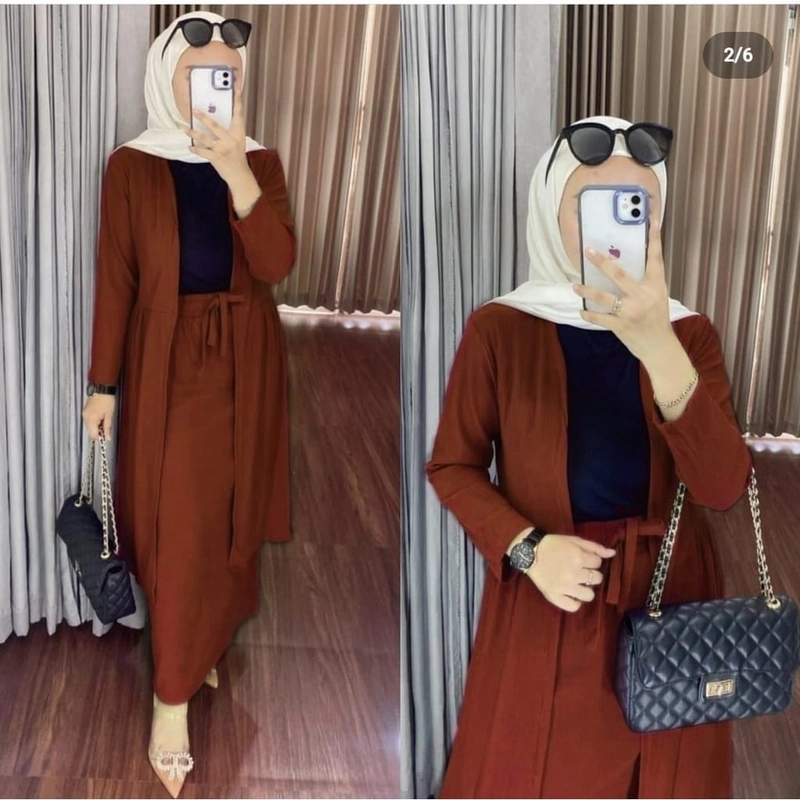 Product image astro - setelan rok 2in1 cardigan DIOOZ realpict L fit to XL bata