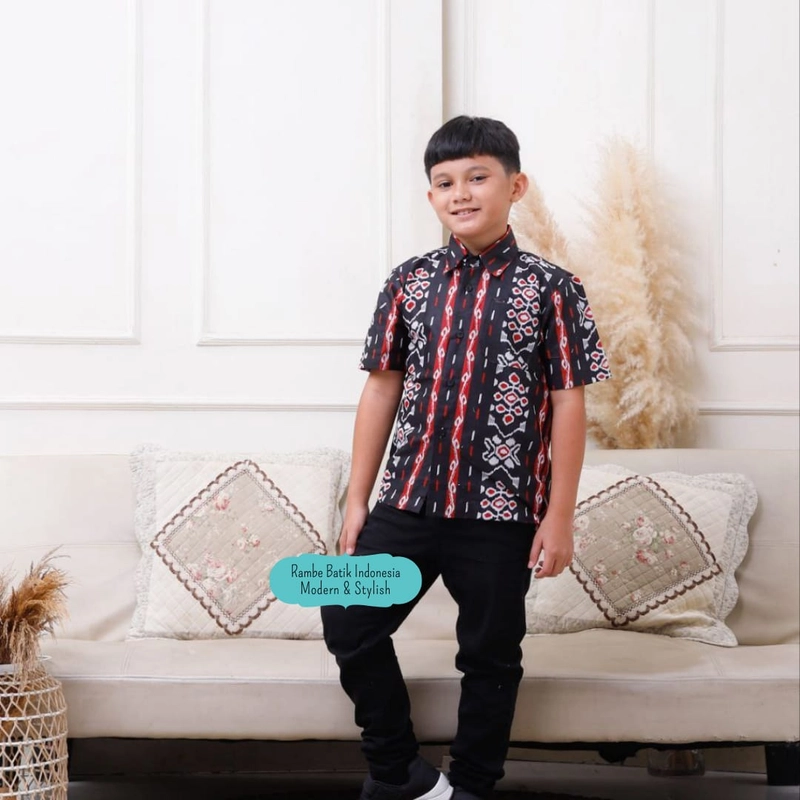 Product image Rambe Batik Indonesia Couple Sarimbit Batik Keluarga - Kode F2 Hem Anak Cowok No 8 F2