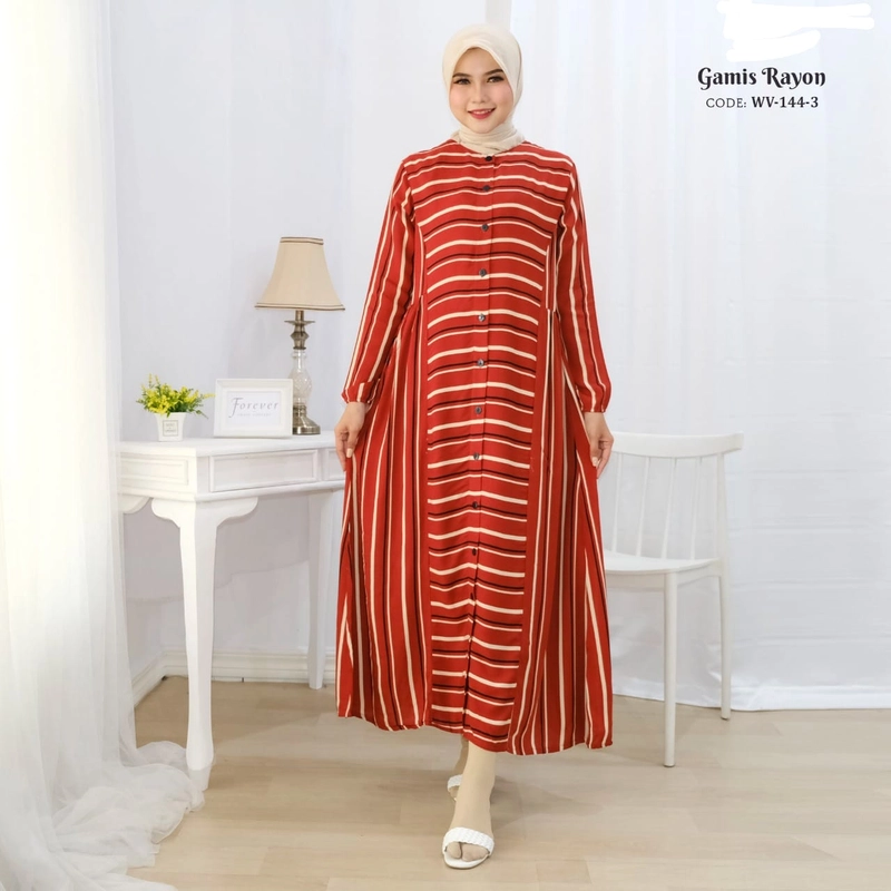 Product image AL Irsyad Store - GAMIS FOREVER SWEET CONCEPT WV-144-3 GAMIS RAYON ALL SIZE TERACOTTA