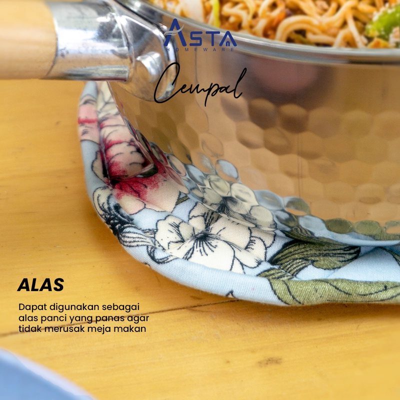 Product image Asta Cempal Anti Panas Tebal Pelindung Tangan Busa Katun Premium Motif Oval Flower Purple