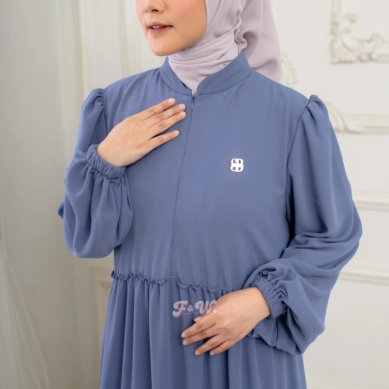 Product image Sakura Baru X FnW - Dress Fatimah Babydoll Rempel Payet Casual Busui Friendly All Size Denim