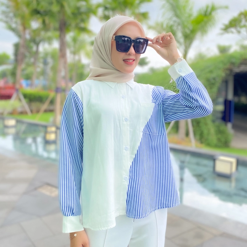 Product image Sseolshop - HAURA baju atasan wanita terbaru / atasan wanita kekinian / kemeja wanita L Bw