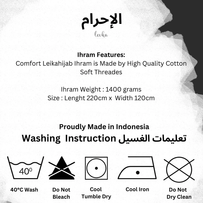 Product image Leika - PERSIAPAN UMROH & HAJI KAIN IHRAM PRIA warna putih kotak