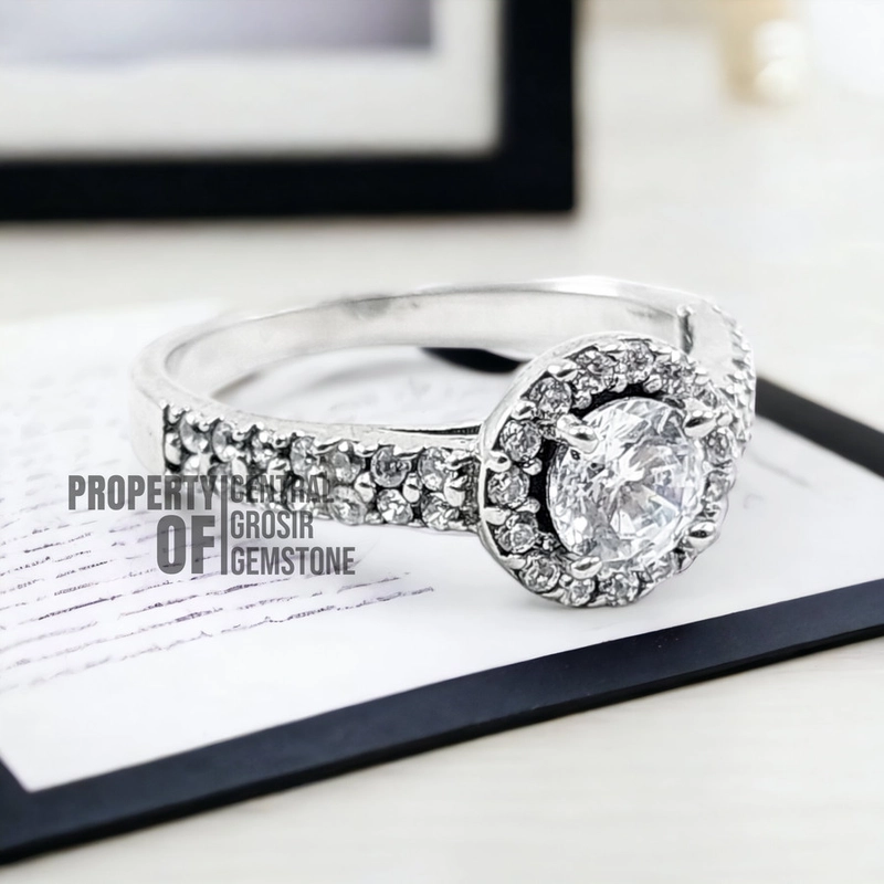 Product image CENTRAL GROSIR GEMSTONE - Cincin Wanita Korea Silver 925 Ring Perak Mewah Cantik Modis Modern 6 Silver