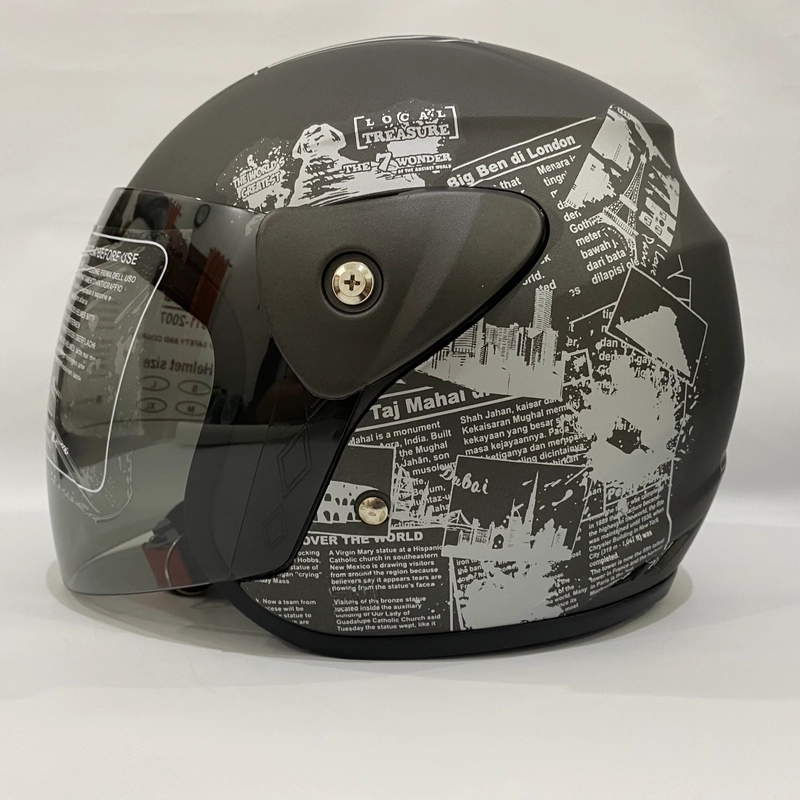 Product image Helm Nuvo News Abu Abu Doff - Helm SNI - Helm Dewasa L Nuvo News Abu Abu Doff