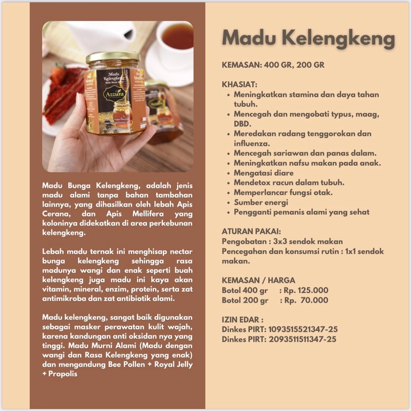 Product image Madu Azzura - Madu Kelengkeng 200 gr