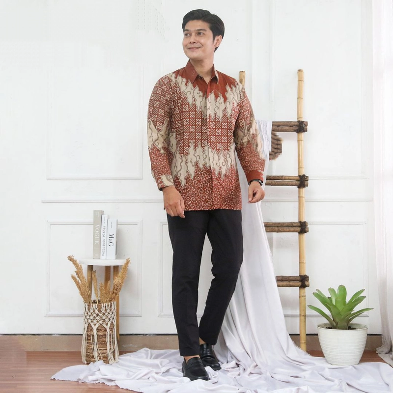 Product image Kois Batik - Kemeja Dan Tunik Couplen Terbaru Bisa Dipisah Motif lolipop M Kemeja lolipopcoklat
