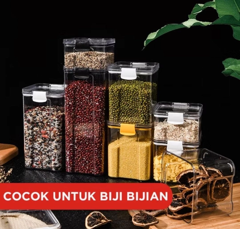 Product image Rizki Electronics - Toples Snack Kedap Udara Bening Kontainer Makanan 460 ml (S) plastik