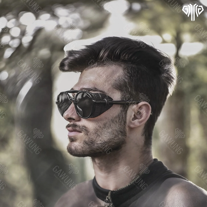 Product image GAWUNG - Kacamata Hitam Pria Steampunk Motor Classic Sunglasses KKCMC dewasa Hitam