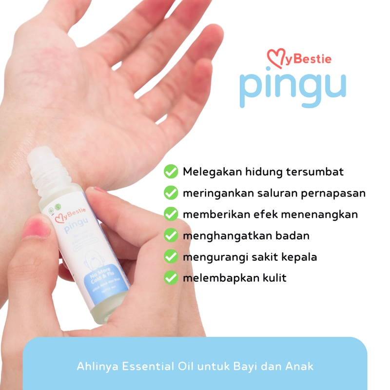 Product image MyBestie Official - MyBestie Pingu - Essential Oil Pereda Batuk Pilek Bayi 8 ml pingu
