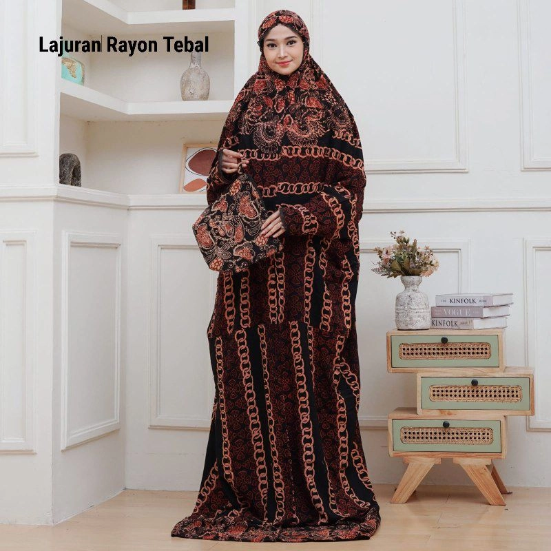 Product image Batik Alfin - Mukena batik cap lajuran model kekinian terbaru mukena dewasa Allsize Mukena 1