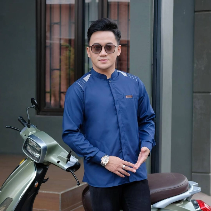 Product image Kois Batik - Baju Koko Pria Dewasa Terbaru Baju Lebaran Motif Loman M Loman navy