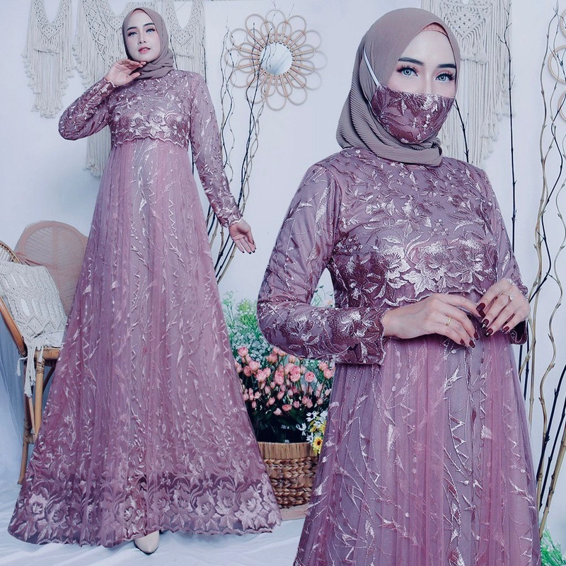 Product image YUMNACIO Gamis FullBrukat Tile FC77 S-M Lavender