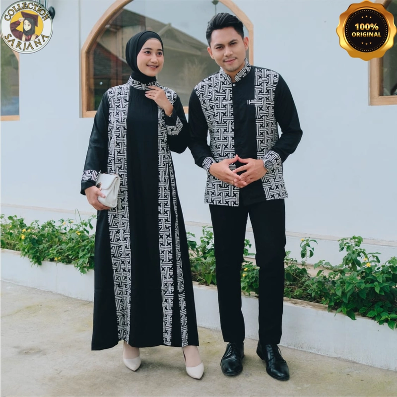 Product image COLLECTION SARJANA - GAMIS MOTIF BATIK - COUPLE GAMIS RAYYA - ORIGINAL - BATIK KATUN PRIMA SANFORIS KEMEJA M RAYYA